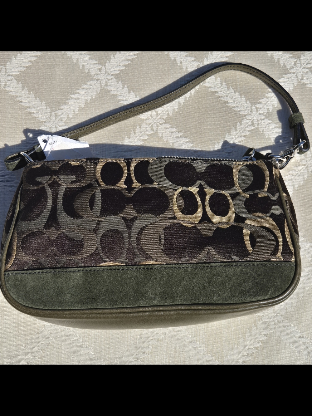 Coach Small Signature Shoulder Bag in Olive and Khaki D04J-7027-NEW - Picture 4 of 12